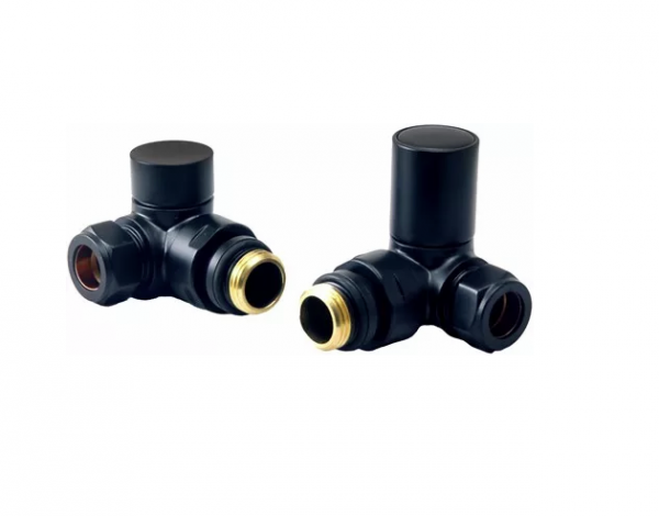 Radiator Valves Man. Round | Corner | Black